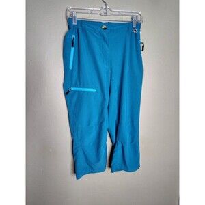 Mapamyumco Women's Lightweight Quick Dry Capri Pants Small Blue Climbing Hiking